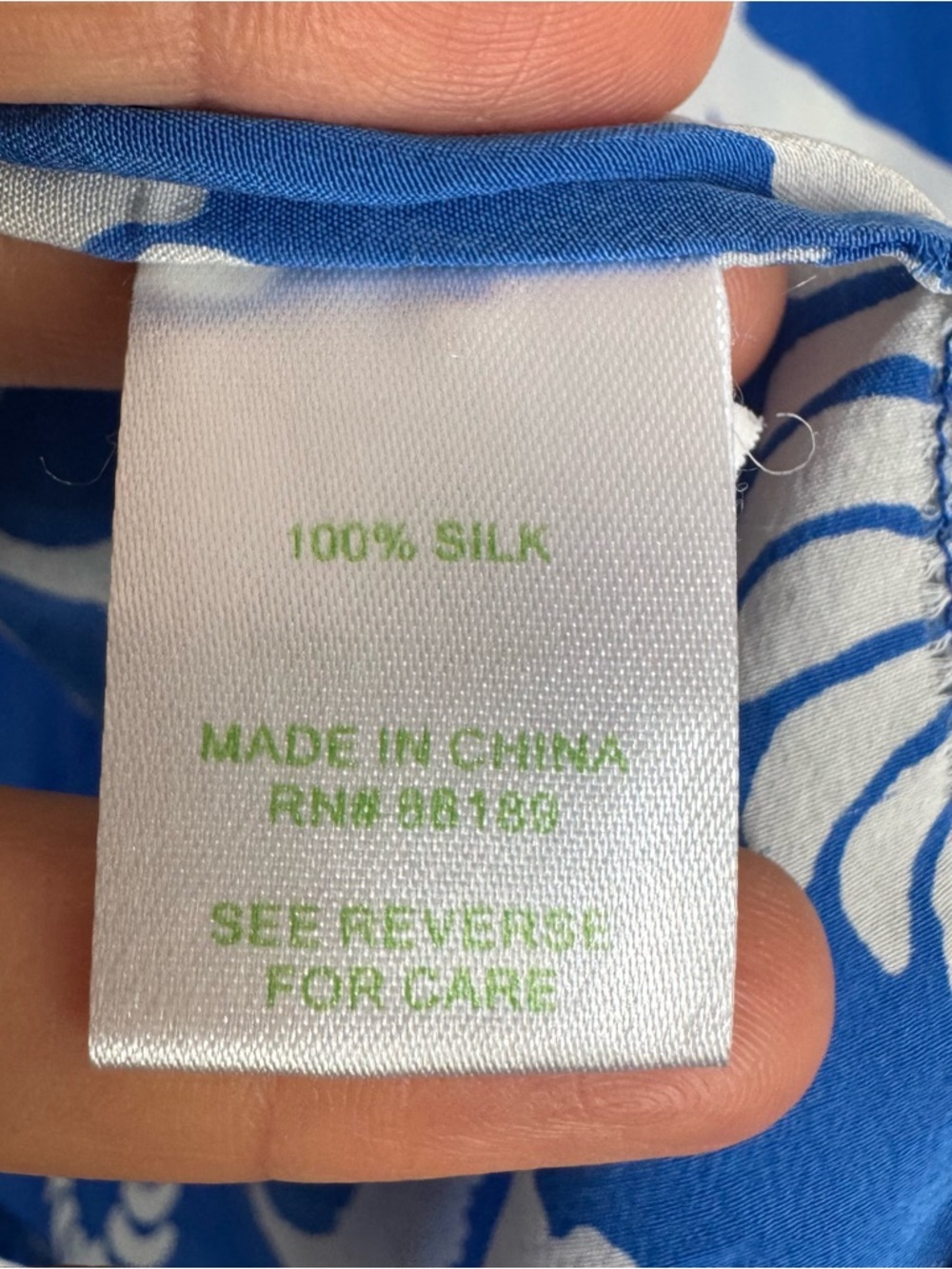 Lilly Pulitzer Elsa Silk Blue White Nautical Print Top Blouse L - Picture 5 of 6
